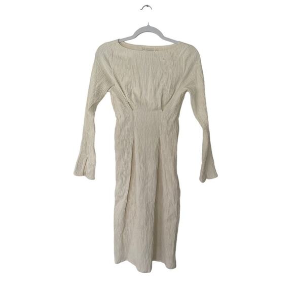 Love Bonito Aaryn Textured Boat Neck Dress in Cream Size XS - Picture 4 of 8